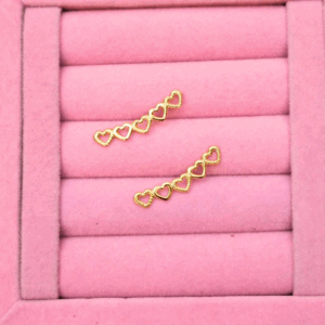 Brinco Ear Cuff Corações