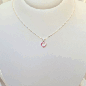 Colar Coração Rosa