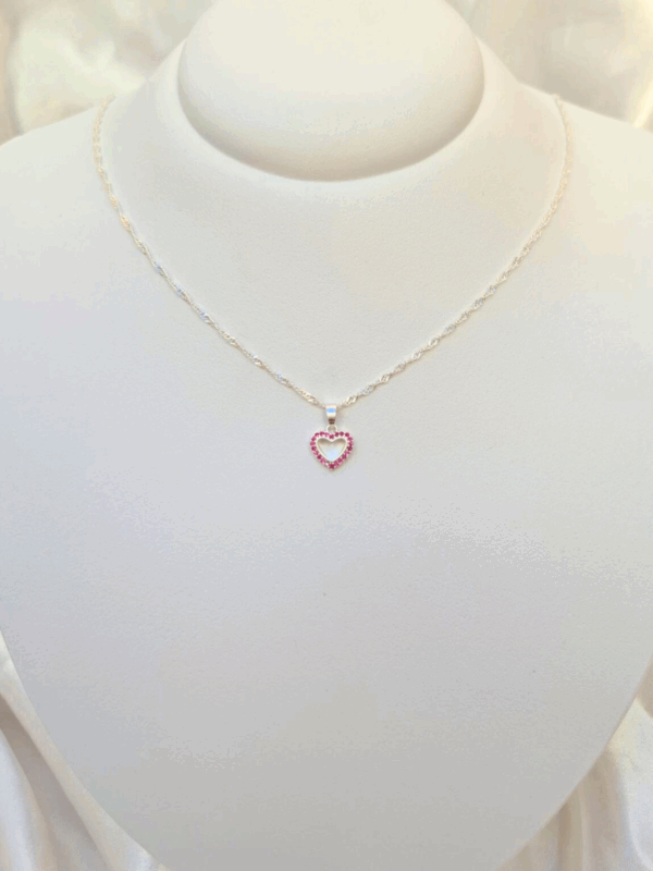 Colar Coração Rosa